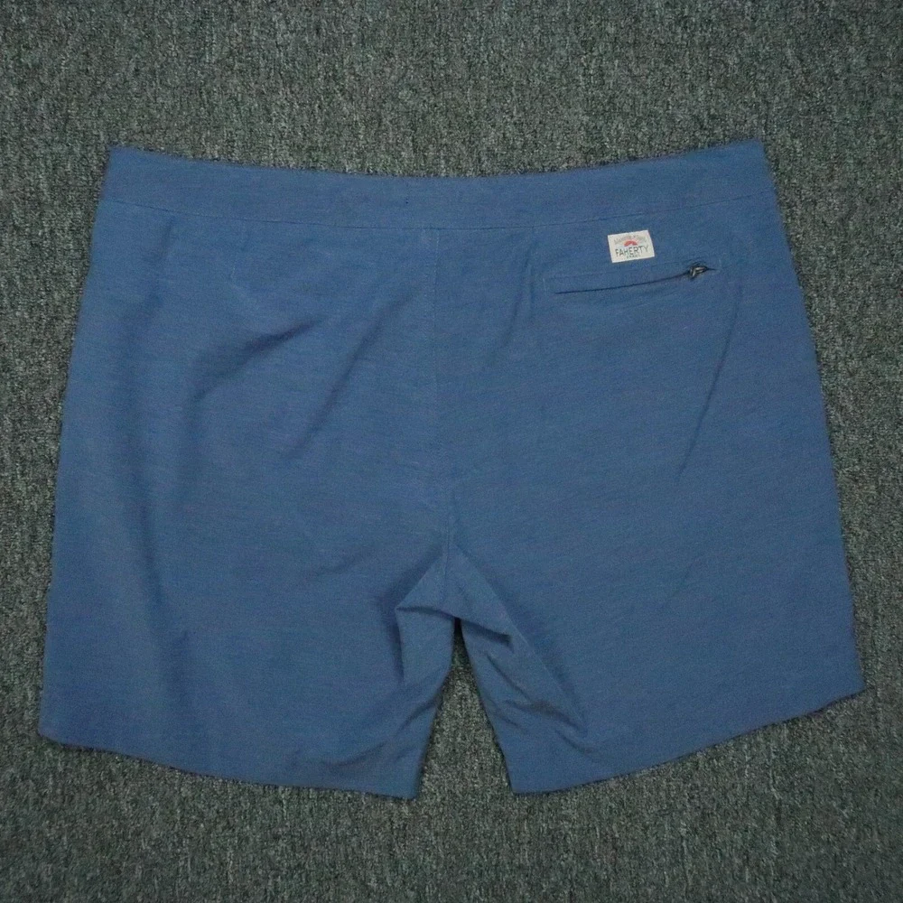 Faherty All Day Shorts Mens 42 Blue Chino‎ Stretch Zip Pocket Lightweight